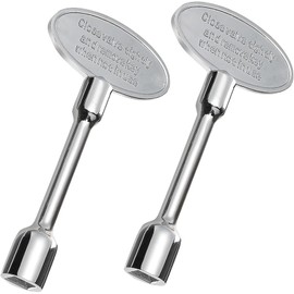 NIOIPXA Universal Gas Valve Key,for 1/4" and 5/16" Turn Ball Valve,Gas Fire Pits and Fireplaces,3-Inch, 2 PCS (3 INCH,Silver)