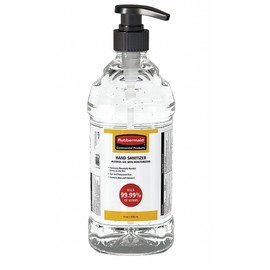 RUBBERMAID Hand Sanitizer: Pump Bottle, Gel, 64 oz Size, Unscented: Aloe & Vit E