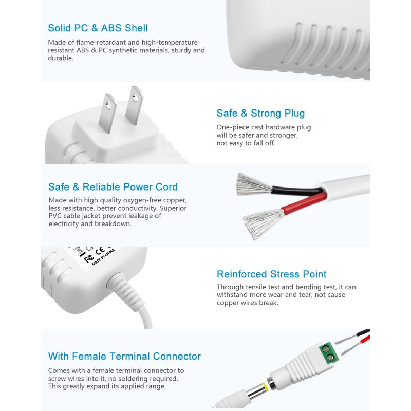 ALITOVE 24V 1A Power Supply 100~240V AC to DC 24