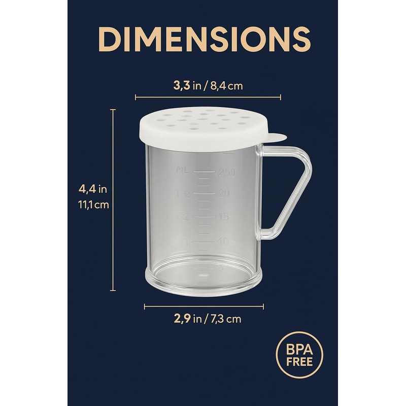 Chabrias Ltd Kitchen Shaker Dredger – Multi-Use BPA-Free Plastic Shaker
