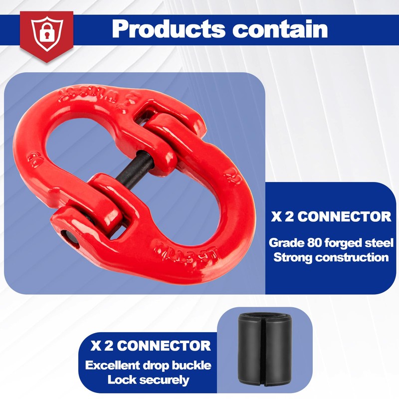 9TH SHOP Hammerlock Safety Chain Connector, 1/2 Hammerlock Coupling Link,