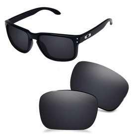 AOZAN ANSI Z87.1 Replacement Lenses For Oakley Holbrook XL OO9417 Sunglasses - Metallic Black