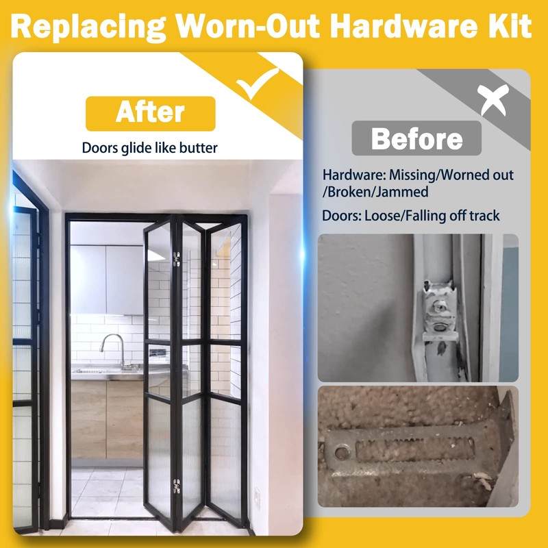 Bi-fold Door Hardware Repair Kit - 4 Pack Closet Door