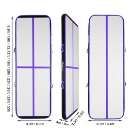 FBSPORT Inflatable Air Gymnastics Mat Training Mats 4/8 inches Thickness Gymnastics Tracks for Home Use/Training/Cheerleading/Yoga/Water with Pump