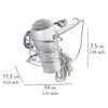 Wenko 18770100 Turbo-Loc Porta Asciugacapelli, Fissaggio Senza Trapano, Acciaio, 11,5