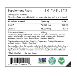 Movita Beauty – Promotes Healthy Hair, Skin & Nails with Biotin & Choline –Fermented Whole Foods, Organic, Vegan, Gluten-Free, Non-GMO – 30-Day Supply (Glass Bottle)