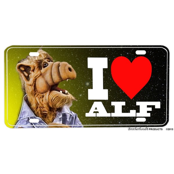 BrotherhoodProducts I Love Alf Space Alien Aluminum License Plate