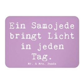 Mr. & Mrs. Panda Magnet Spruch Samojede Licht - Geschenk, liebenswert, Hunderassen Pflege, sanftmütig, Hunderassen Charakter, Liebe, Pinnwandmagnet,
