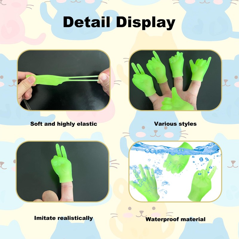 10 PCS Mini Hands, Glow in The Dark Tiny Premium
