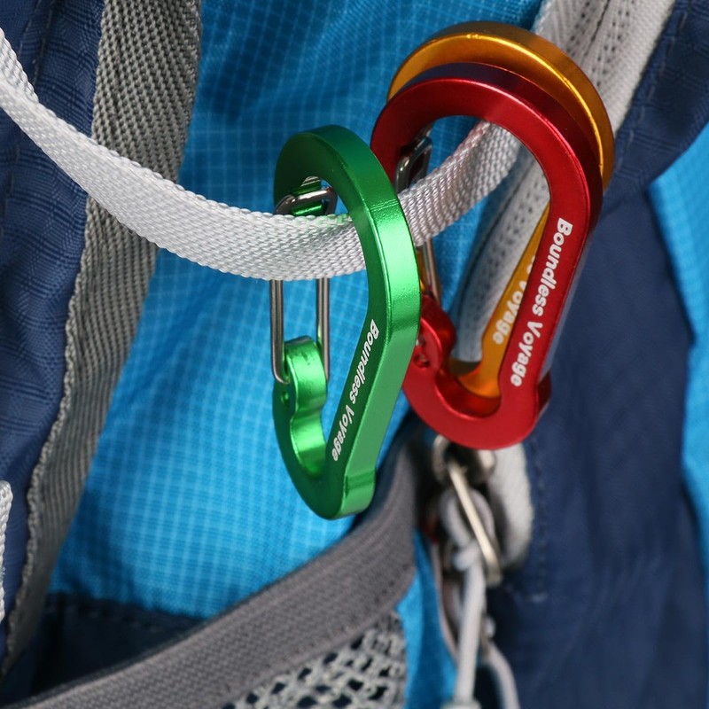 Boundless Voyage Carabiner with Storage Bag (Gray, Set of 20)