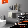 Double Toilet Paper Holder with Shelf, iMonse Paper Towel Holder