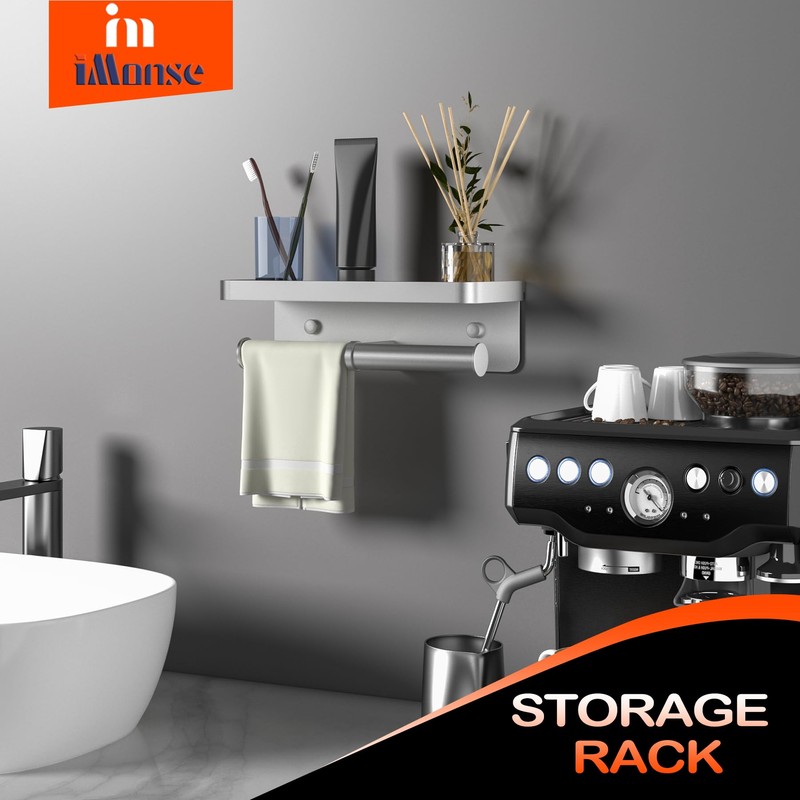Double Toilet Paper Holder with Shelf, iMonse Paper Towel Holder