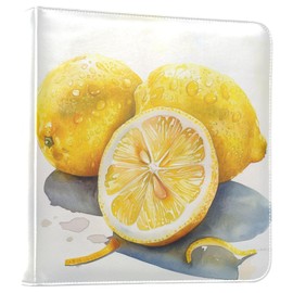 ALAZA Lemon Watercolour Large Photo Album Self Adhesive Leather Scrapbook Albums for 4x6 8x10 Pictures, 20 Sheets