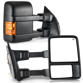 YITAMOTOR Towing Mirrors compatible for 1999-2007 Ford F250 F350 F450 F550 Super Duty Tow Mirror Power Heated with Turn Signal Light 1999 2000 2001 2002 2003 2004 2005 2006 2007
