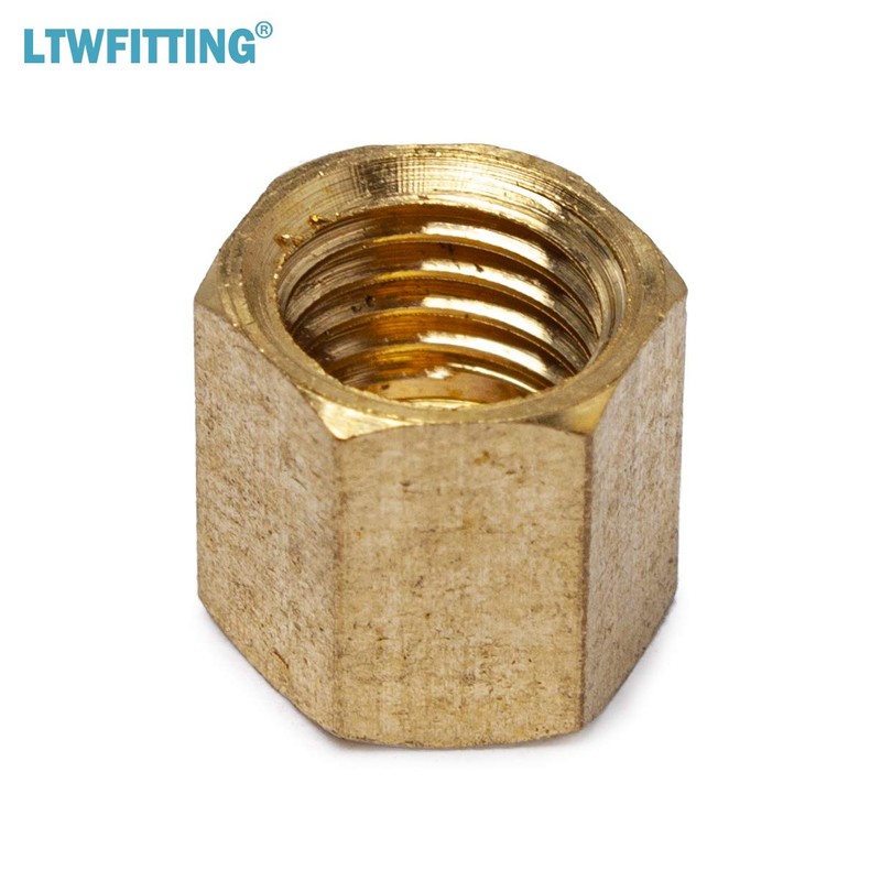 LTWFITTING 1/8-Inch Brass Compression Sleeves Ferrule with 1/8-Inch Compression Nut,