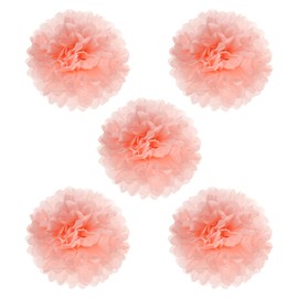 PATIKIL - Juego de 5 bolas de papel para bodas, despedidas de soltera, cumpleaños, despedida de soltera, decoración de fondo de fiesta de despedida de soltera, color naranja claro