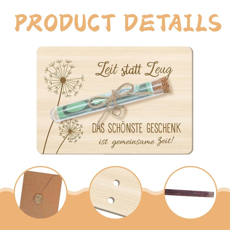 RHQFDM Wooden Money Gift Packaging with Test Tubes, Wish Filler