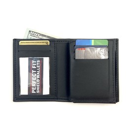 Perfect Fit Shield Wallets Chicago Patrol Bi-Fold Hidden Badge Wallet (Cutout PF480), black