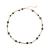 IDOKAWA Natural Tiger Eye Pearl Necklace 18K Gold Beaded Necklace