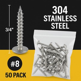 BCP Fasteners 50 Qty #8 x 3/4" 304 Stainless Steel Phillips Modified Truss Head Wood Screws (BCP1214)