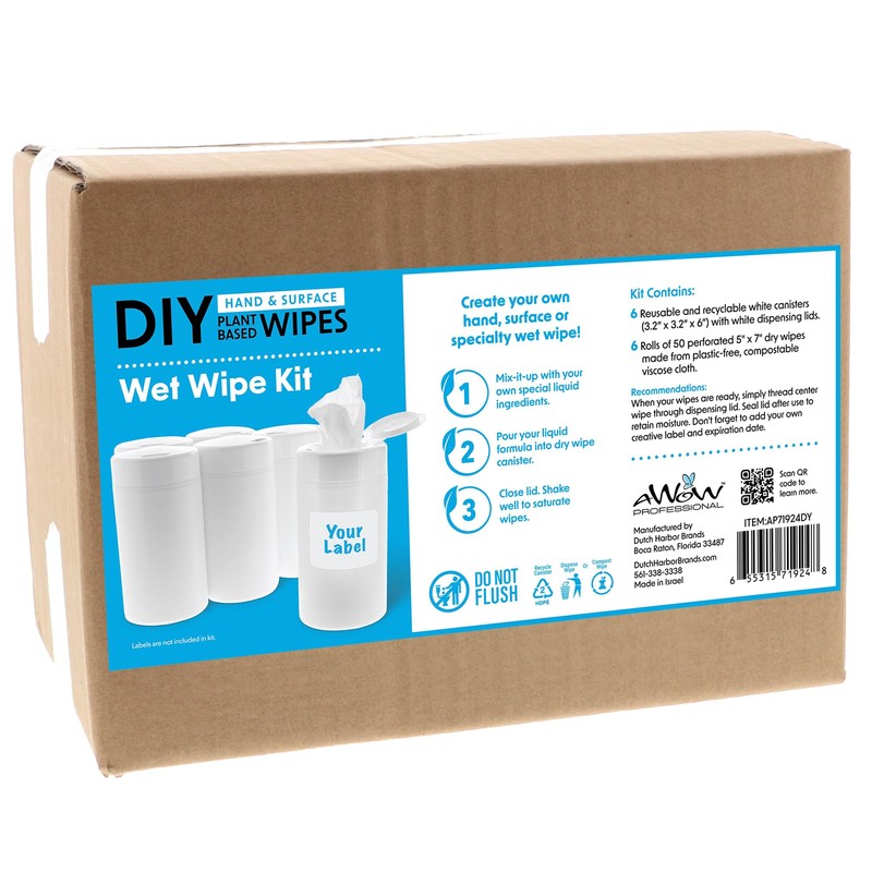 DIY Hand & Surface, Mix-It-Up Wet Wipe Kit, (50 Viscose