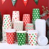 100 Sets Christmas Paper Cups Disposable 12 oz Christmas Coffee