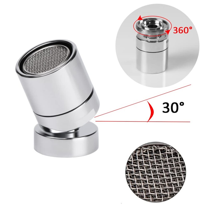 HATOOLHA® 360 Degree Swivel Faucet Aerator Filter Adapter for Kitchen