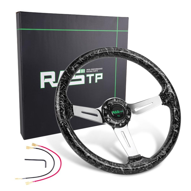 RASTP Racing/Golf Cart Steering Wheel, 345mm 13.5" 6 Bolts Steering
