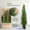 4FT Artificial Cedar Topiary Trees 2 Set, Realistic Fake Cypress
