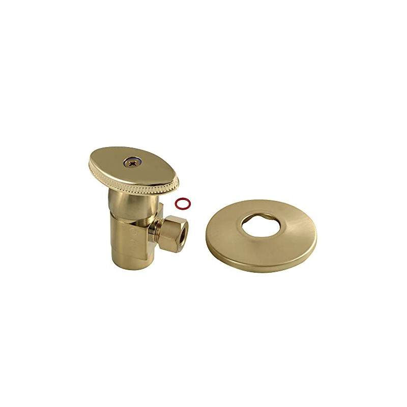 Kingston Brass CD43307VAK Angle Stop Valve, Brushed Brass