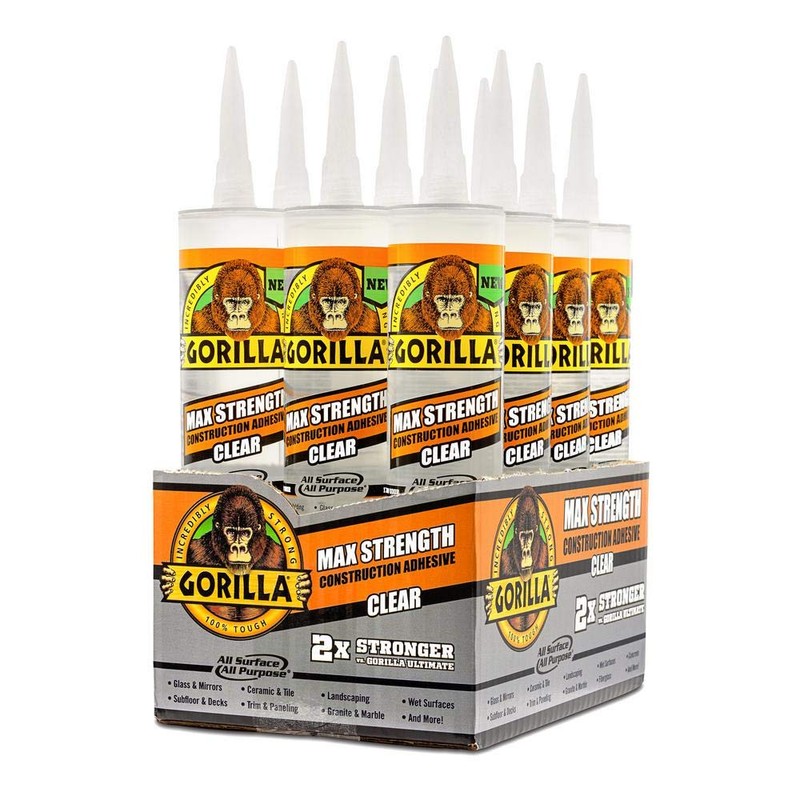 GORILLA 9 oz. Max Strength Construction Adhesive Clear (12-Pack)