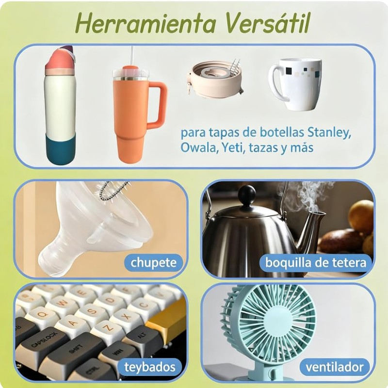 Cepillo Limpiador 3 en 1 para Termos y Botellas –