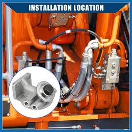 A ABSOPRO 3/8" NPT 1-14" Diesel Fuel Filter Mounting Base/Hand Priming Pump Mounting Base/Durable/Metal / 1 Pc/Silver Tone Item Replacement