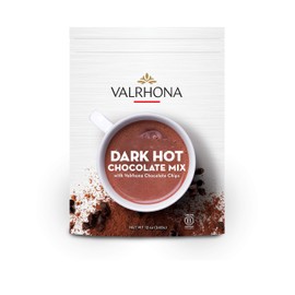 Valrhona Premium Dark Hot Chocolate Sweet Mix. Rich Smooth & Full of Dark Chocolate Flavor. Dark Hot Chocolate Cocoa Powder with Cream, Almond, or Oat Milk for a Completely Satisfying Beverage 12oz Packet