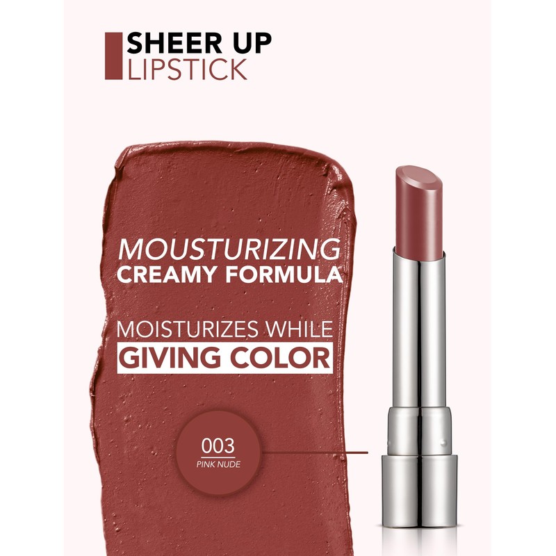 Flormar Sheer Up Lipstick 003 Pinky Nude - Moisturising &