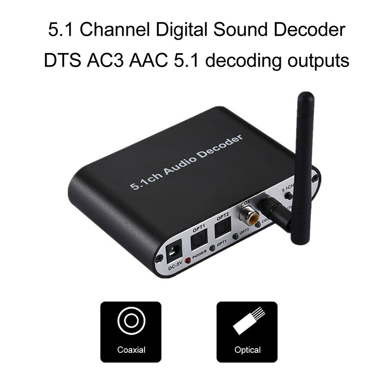 5.1 Channel Digital Sound Decoder Professional Bluetooth 5.0 Optical SPDIF