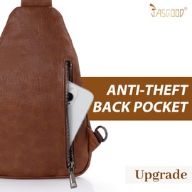 JASGOOD Small Sling Bag for Women Leather Fanny Packs Crossbody Bags Trendy Chest Bag for Travel Anti-Theft Sling Purse