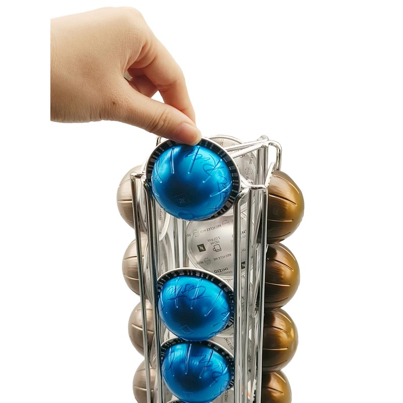 Meelio Coffee Vertuo Pod Holder Carousel Stand for 28 Nespresso
