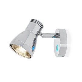 THALASSA 3W RV Stepless Dimmable Reading Light for Boat 12V Interior Lights Camper Caravan Vehicle Motorhome Bedside Lamp DC 10-30V Warm White, Polished Chrome, with Built-in Touch Switch