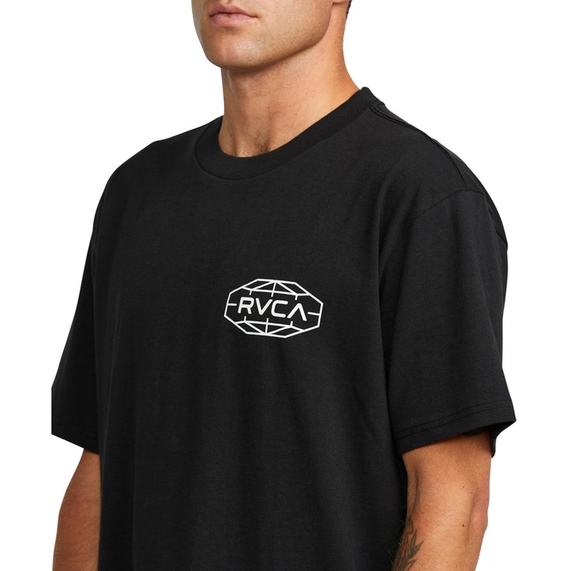 RVCA Men's Global Hex Short Sleeve Tee, Black