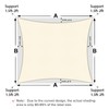 Artpuch Sun Shade Sail, 20'X20' Cream Rectangle, Curved Edged Commercial