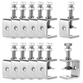 12 Pack 304 Stainless Steel Small C Clamps, 1 Inch Mini C Clamps, Mini Tiger Clamp Woodworking Clamp With Stable Wide Jaw Opening For Woodworking, Mounting, Welding