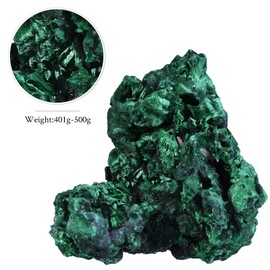 dssmboom Natural Malachite Crystal Raw Stone Mineral Specimen for Collection, Irregular Malachite Rough Stone for Chakra Balancing Home Decoration, 0.88-1.1 lb