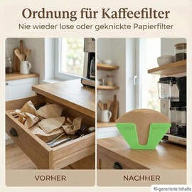 R-Satz Shop Coffee Filter Holder Stand for Coffee Filter Storage Wall Holder Paper Filter (Green)