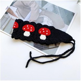 Junfamilee 1 Pc Black Hairband, Cute Headband Hair Accessories, Mushroom Pattern Hairband, Sweet Crochet Hair Band, Women's Headbands, Pastoral Style Girls Bandanas Hats and Caps Hair Accessories