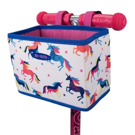 Micro Scooters | Folding Eco Flower Basket | Bike/Scooter Accessories For Kids | Large Front Basket | Waterproof | Unicorn