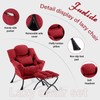 Furlide Lazy Chair with Ottoman, Comfy Fabric Accent Lounge Armchair