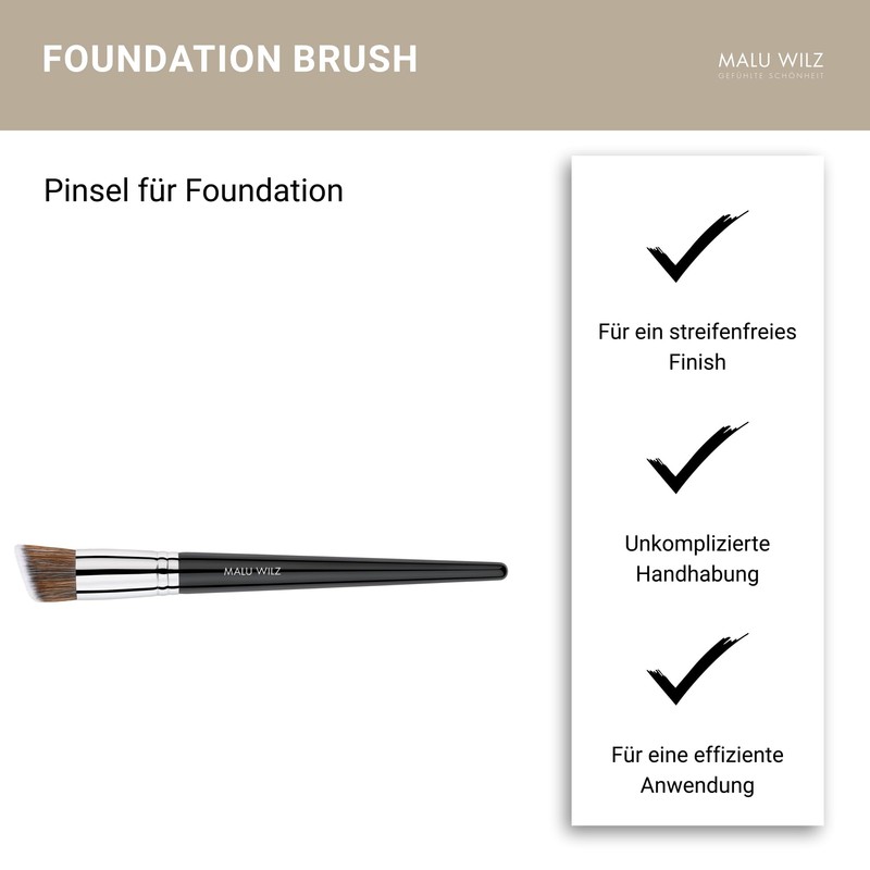 Malu Wilz Foundation Brush - Make Up Brush for Even