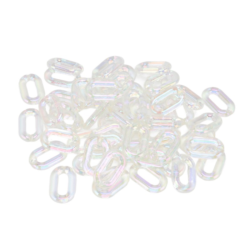 50PCS Acrylic Linking Rings Transparent DIY Assemblable Transparent Color Plating