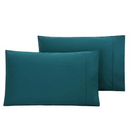 WINLIFE Standard Pillowcases Set of 2, 100% Cotton Standard Pillow Cases 2, Envelope Closure 20×26 inches, Soft and Breathable Pillow Cover, Dark Teal